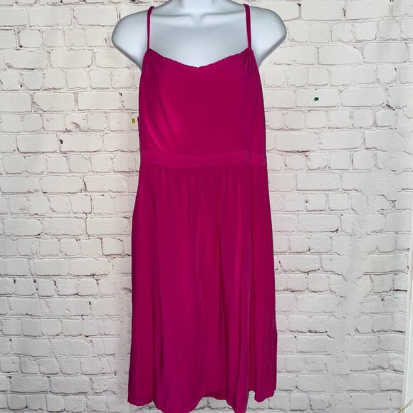 Sz.XL*Old Navy*Hot Pink Mini Dress--Spaghetti Straps--Smocked Back - Picture 1 of 8